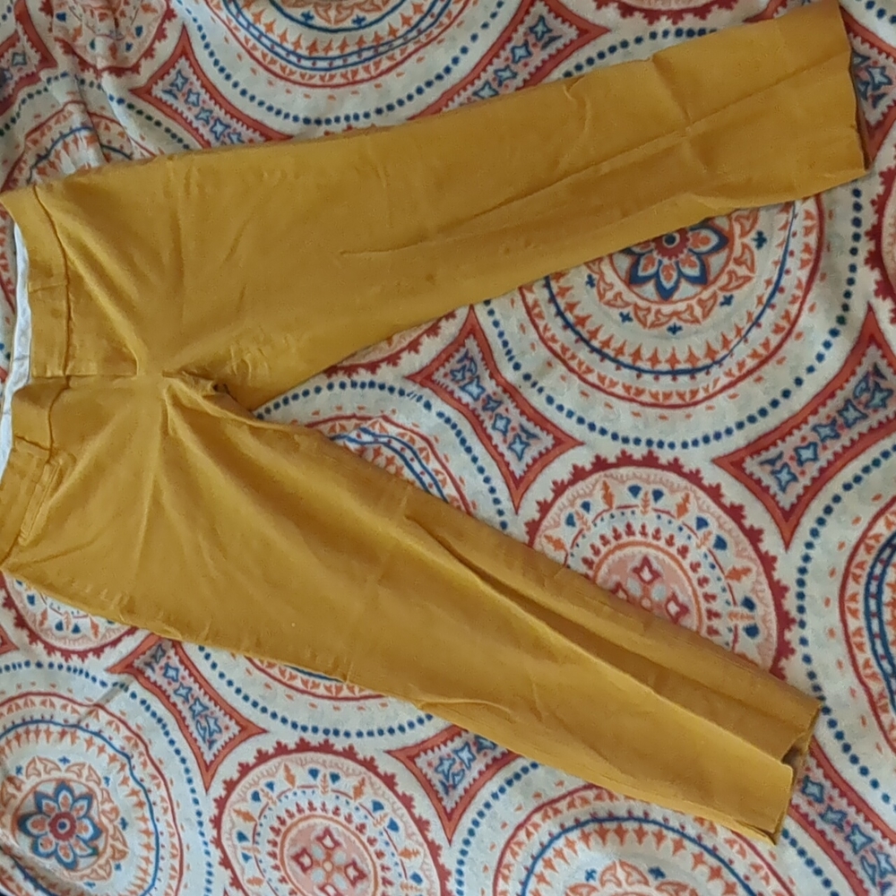 Mustard Yellow Cropped Pants